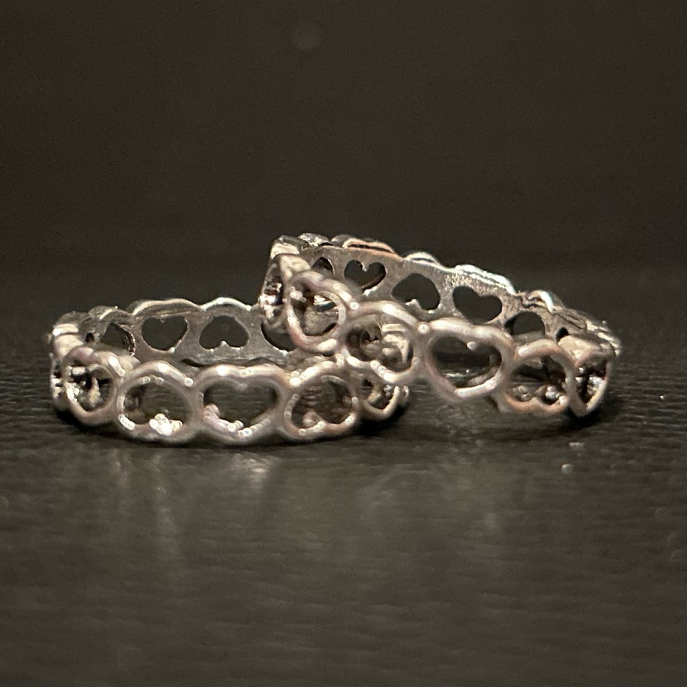 Set of 2 heart shaped rings (one size fits most)